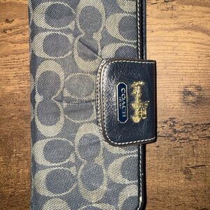 Coach Black and Gray Signature Wallet